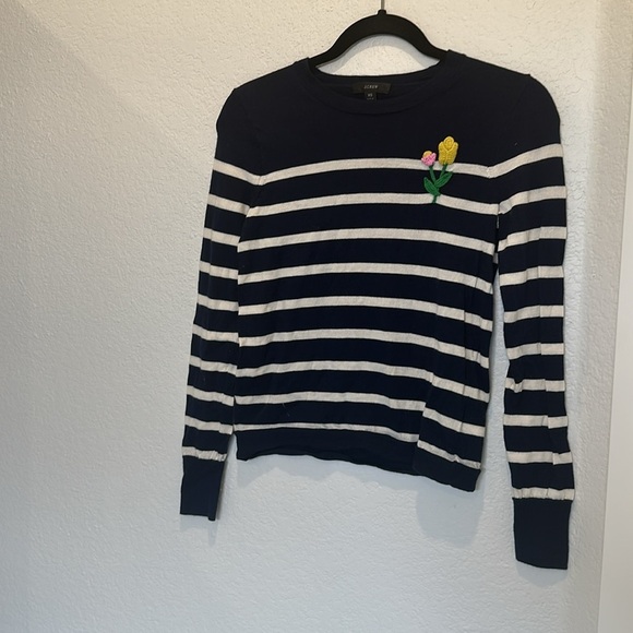 J.Crew Margot crewneck sweater with crochet flower - Picture 6 of 8